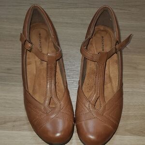 Rockport Women's Brown T-Strap Heels